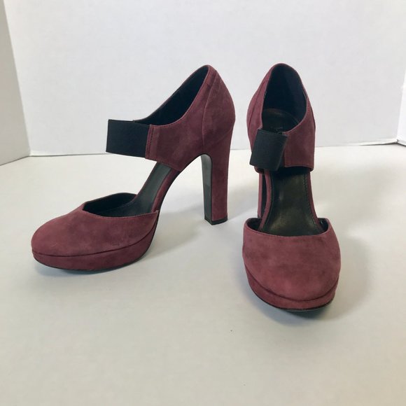 J. Crew 7 Italian Suede Platform Mary Janes Heels - Picture 8 of 8